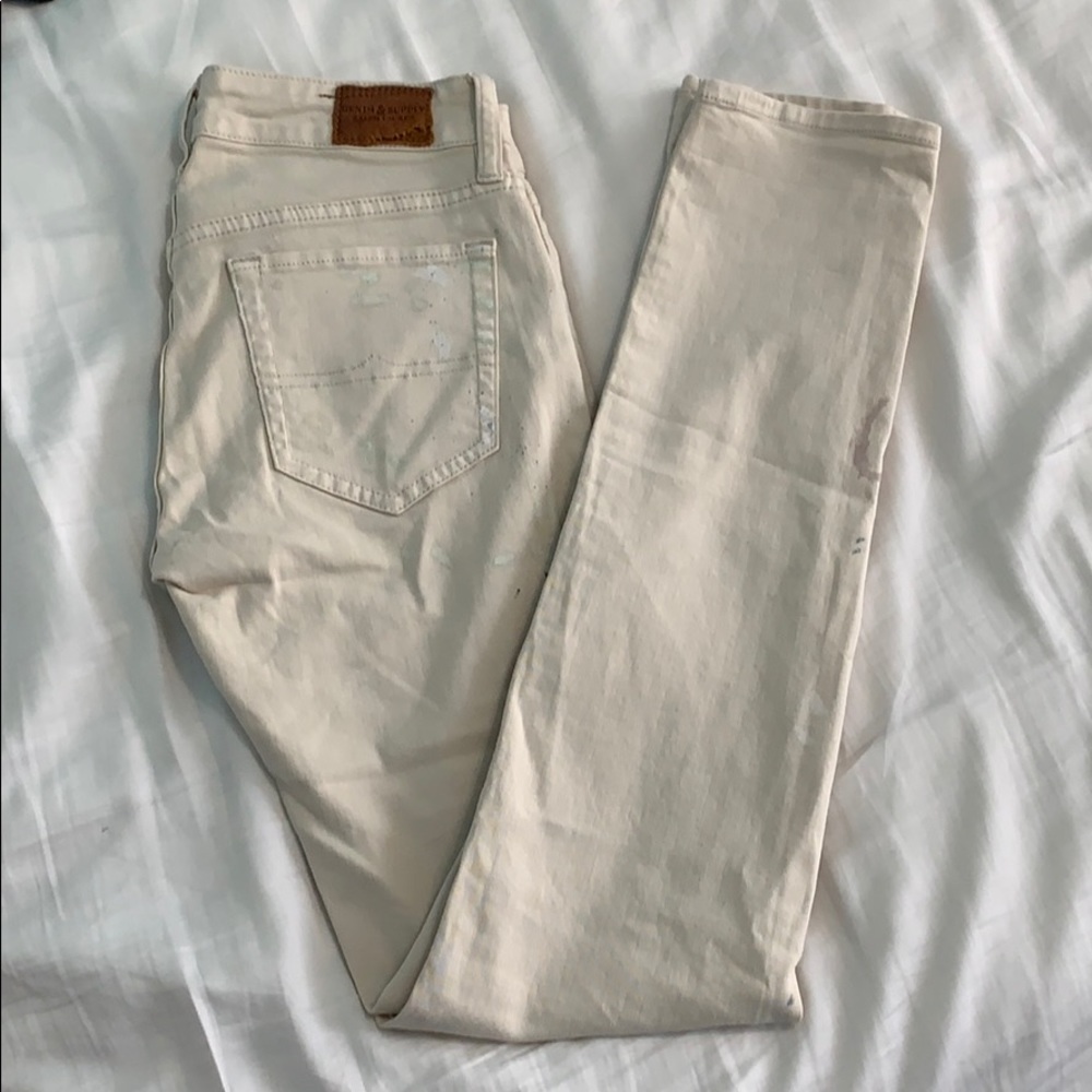 Ralph Lauren Painted Beige Jeans